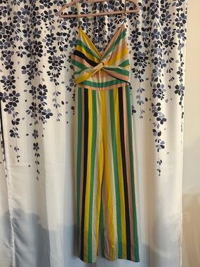 Altar'd State Pastel Striped Tank Jumper in Pink, Mint, Navy & Yellow